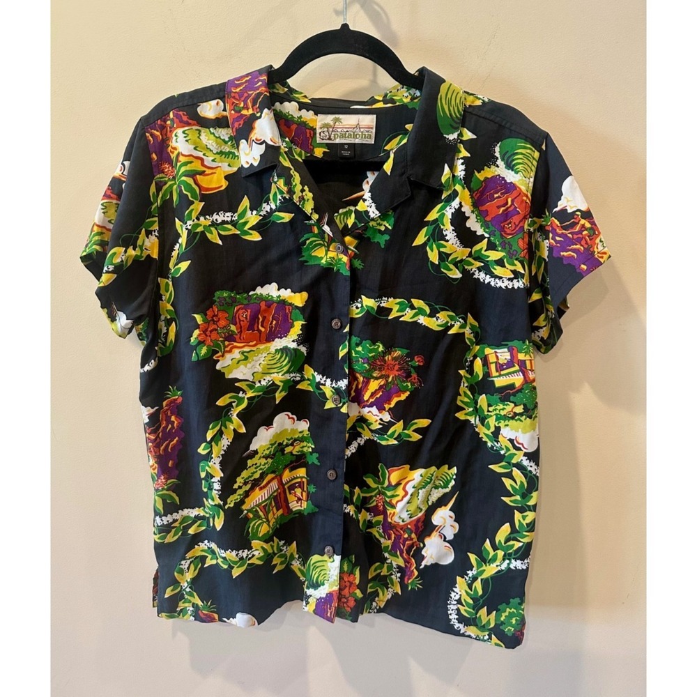 Vtg Patagonia 25th Anniv Pataloha Hawaiian Shirt Aloha Sz 12 Rare Y2K Hale'iwa